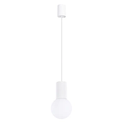 Závěsné svítidlo koule HALO 1 bílá moderní do obýváku a kuchyně skleněné SOLLUX LIGHTING