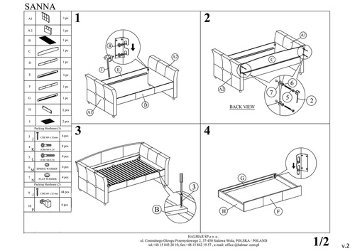 Manželská postel Sussan s rozkládacím lůžkem