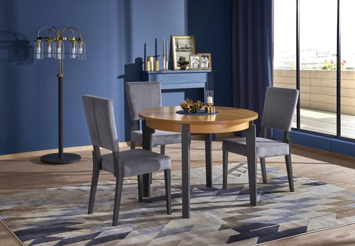 Rozkládací kulatý stůl Baros 100–200 cm dub medový moderní do jídelny Intesi