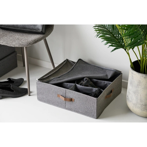 Textilní velký šedý organizér Noto do šatníku na oblečení