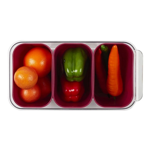 Trojitý kontejner do chladničky šedý