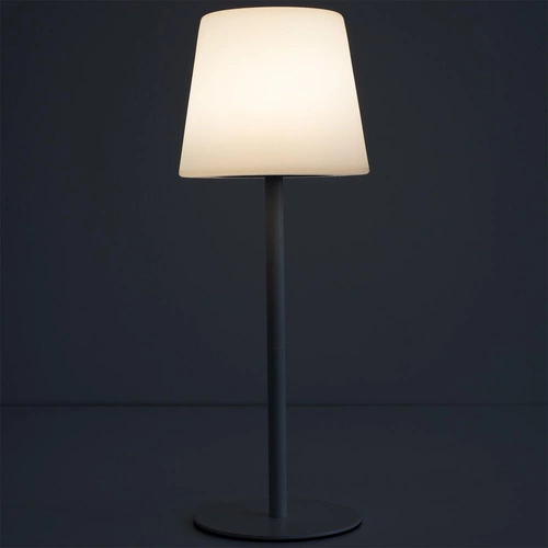 Intesi moderní bílá stolní LED lampa USB bezdrátová do obýváku a na terasu