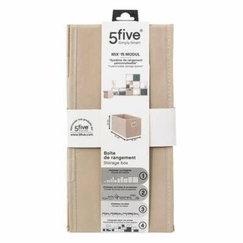 Skládací textilní box do regálu 15x31 cm tmavě béžový 5five Simply Smart