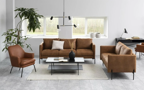 Konferenční stolek Angus černý obdélníkový s policí moderní loftový do obýváku Actona