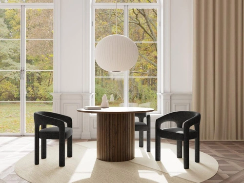 Židle Cole šedá čalouněná sametem s područkami do jídelny