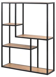 Závěsná kovová police Seaford VIII na knihy a dekorace do obýváku v industriálním stylu 75 cm