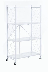 Kovový regál na kolečkách Lema bílý loftový do ložnice, šatny a předsíně Intesi