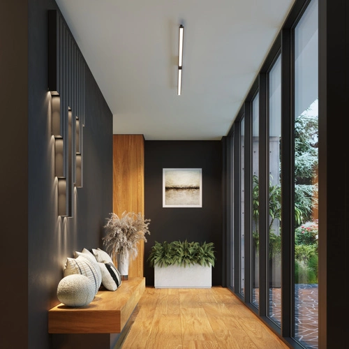 Nástěnné LED svítidlo FREYA 150 černé, moderní do obýváku a ložnice, ocelové Thoro