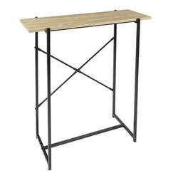 Loka konzolový stolek moderní úzký loftový do předsíně a obýváku přírodní MDF kov