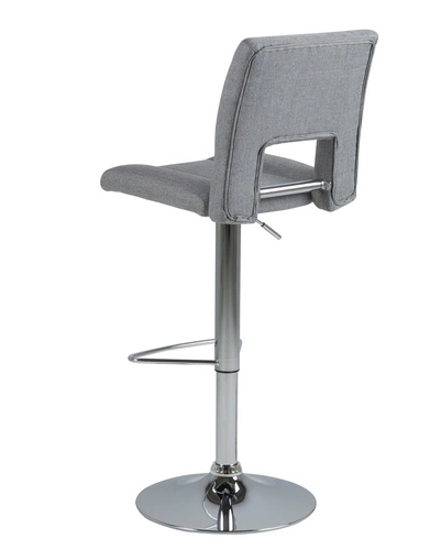 Šedá barová židle Sylvia čalouněná s opěrkou, výškově nastavitelná, otočná, moderní do kuchyně a k ostrůvku Actona
