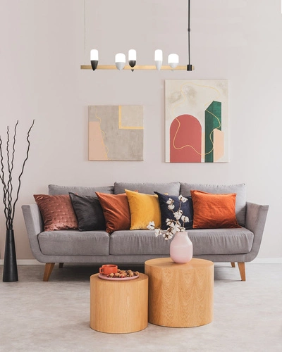 Moderní LED lustr Sakai černozlatý 5ramenný do obýváku a jídelny Ledea