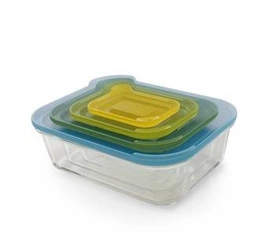 JJ – sada 4 skleněných úložných nádob Nest