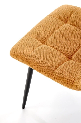 Čalouněná jídelní židle Fime Intesi hořčicová moderní na černých nohách