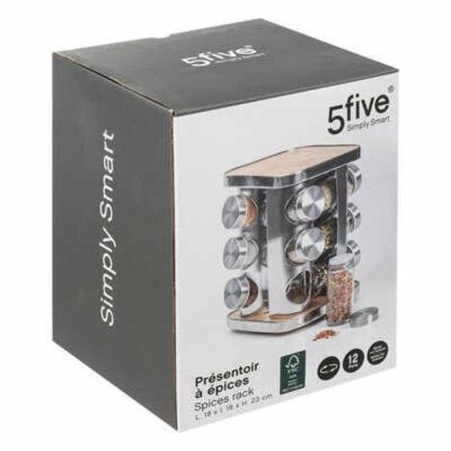 Organizér na koření Rota stříbrný 12 sklenic