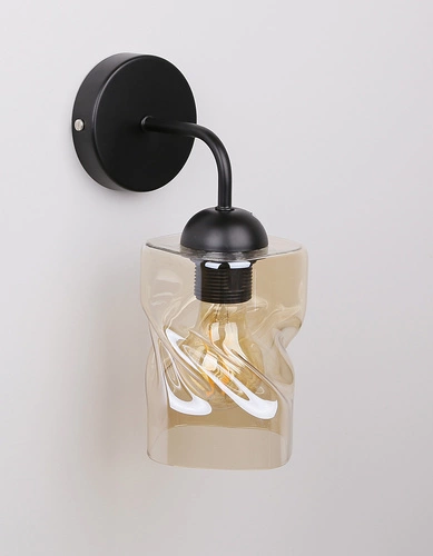 Nástěnné svítidlo Felis lampa černá 1x60W E27 jantarové stínítko