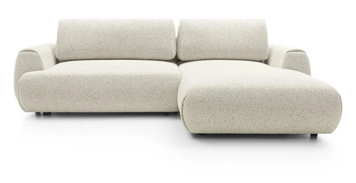 Rohová rozkládací pohovka do obýváku Ljung pravá moderní béžová s úložným prostorem Intesi