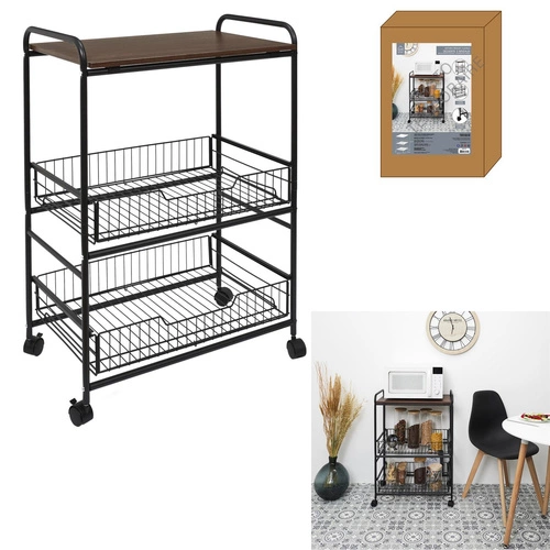 Dolie kovový barový vozík na kolečkách s policemi, moderní pojízdný stolek do obýváku