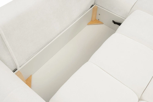 Rohová rozkládací pohovka Bode pravá bílá moderní do obýváku s úložným prostorem Intesi