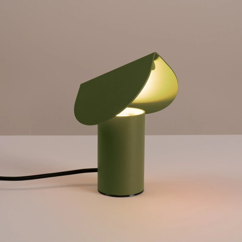 LED stolní lampa BISCUIT olivová moderní na psací stůl 15 cm