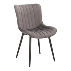 Jídelní židle Roxino VIC čalouněná šedým sametem na černých nohách do jídelny a obýváku Intesi