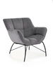 Relaxační křeslo Bolton sametové šedé do obýváku moderní s područkami Intesi