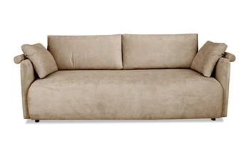 Mondel rozkládací třímístná pohovka z manšestru béžová s úložným prostorem a funkcí spaní do obýváku