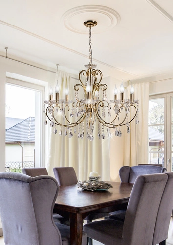 Závěsná lampa Aurora 8*40W E14 francouzské zlato