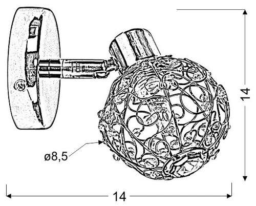 Nástěnné svítidlo Collar moderní nastavitelný chrom glamour do ložnice a předsíně CANDELLUX