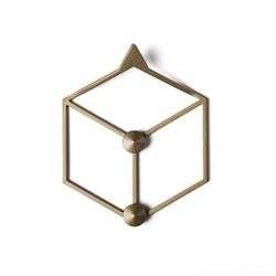 Moderní zlatý nástěnný věšák do předsíně Stiga XS kovový POLYHEDRA