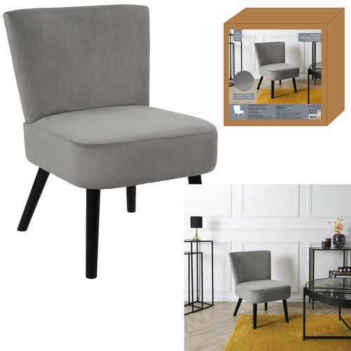 Křeslo Giulia šedý manšestr do obýváku moderní pohodlné čalouněné křeslo