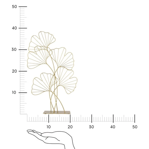 Kovová dekorace Ginko gold