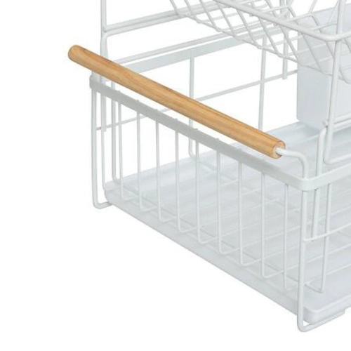 Dvoupatrový odkapávač na nádobí Naturéo bílý kovový s tácem 5five simply smart na pracovní desku