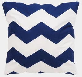 Dekorační polštář Chevron 40x40 bavlněný do obýváku a ložnice bílomodrý