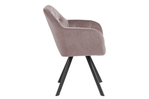 Čalouněná jídelní židle s područkami Lola VIC růžový samet glamour Actona
