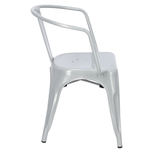 Kovová židle Paris Arms šedá do jídelny a kuchyně s područkami ve stylu Tolix