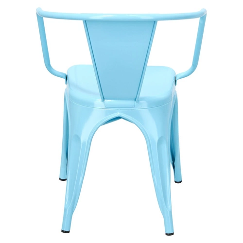 Kovová židle Paris Arms modrá do jídelny a kuchyně ve stylu Tolix industriální