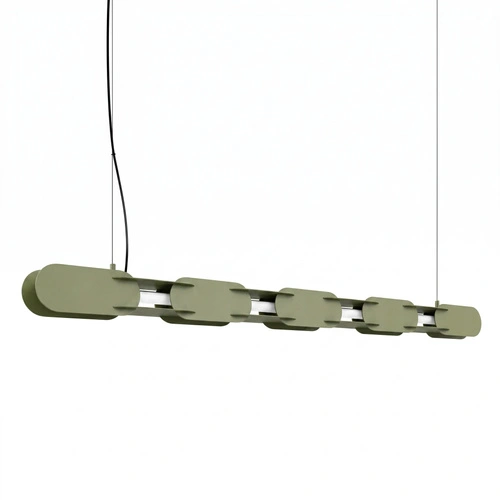 Závěsné LED svítidlo CHAIN 158 olivově zelené nad ostrůvek moderní