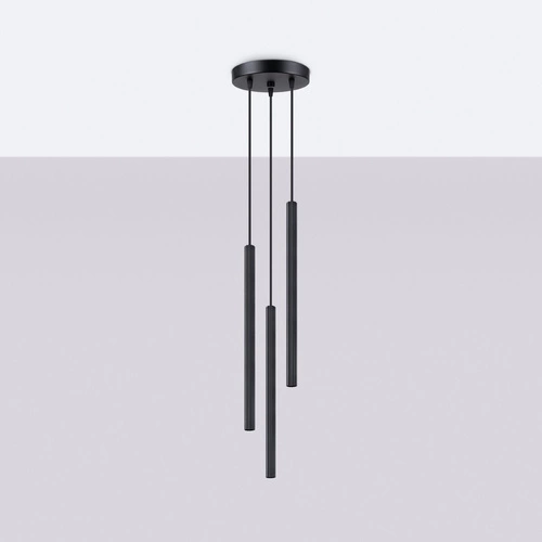 Závěsné svítidlo ARCHE 3P černé moderní nastavitelné do obýváku a nad stůl 3bodové