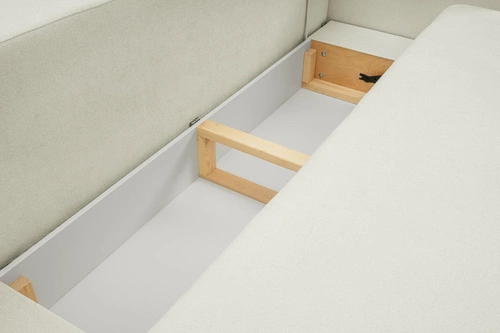 Rozkládací pohovka Salby bílá s úložným prostorem a funkcí spaní 3místná do obýváku