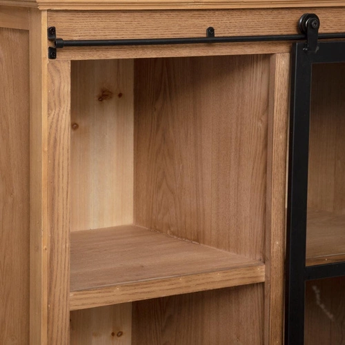 Industriální knihovna se sklem Danik jedle Atmosphera do obýváku a pracovny 150 cm