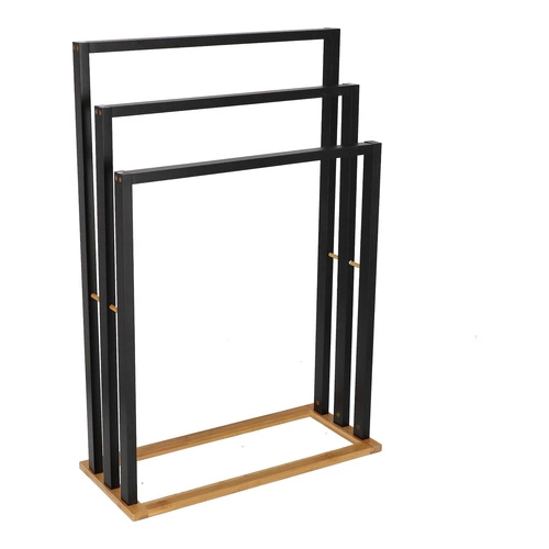 Moderní bambusový stojan na ručníky černý boho 3 ramena 5five simply smart