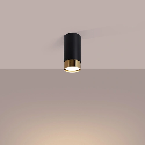 Stropní svítidlo NERO 12,5 černé zlaté moderní do obývacího pokoje a ložnice SOLLUX