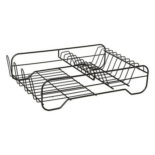 Odkapávač na nádobí 5five simply smart Black Edition černý kovový na pracovní desku s odtokem rozkládací