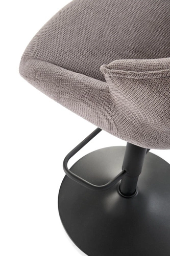 Barová židle Fraser loftová čalouněná s opěrkou otočná výškově nastavitelná do kuchyně šedá Intesi