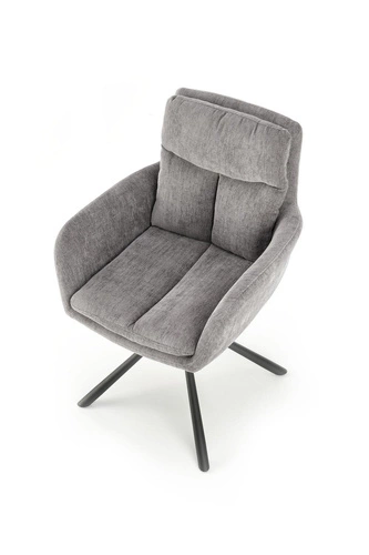 Otočná židle Ophelia šedá čalouněná do obýváku a kanceláře s područkami Intesi