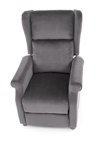 Rozkládací křeslo Nagu sametové do obýváku šedé glamour relaxační Intesi