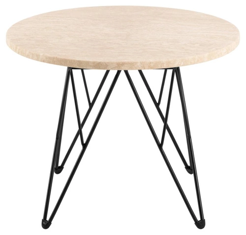 Konferenční stolek Prunus kulatý 55 cm travertin béžový moderní loftový do obýváku Actona