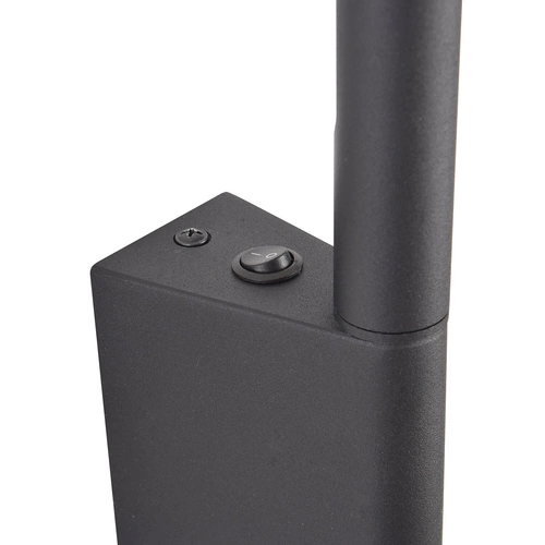 Nástěnné LED svítidlo EXPLORE černé moderní s vypínačem do ložnice 43 cm