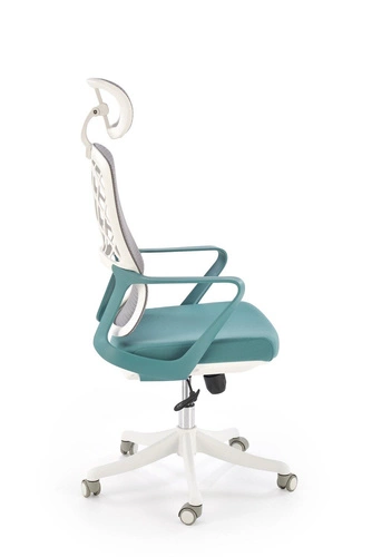 Ergonomická kancelářská židle Belm tyrkysová s podhlavníkem a područkami k psacímu stolu Intesi