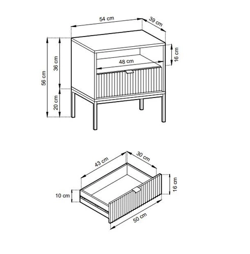 Ložnicová sestava nábytku bílá/černá Delicious drážkovaná čela